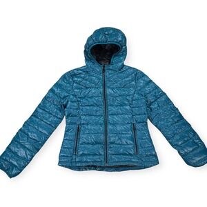 Miss Sixty Puffer Jacket Women's Small Teal Ultra Light Goose Down Packable